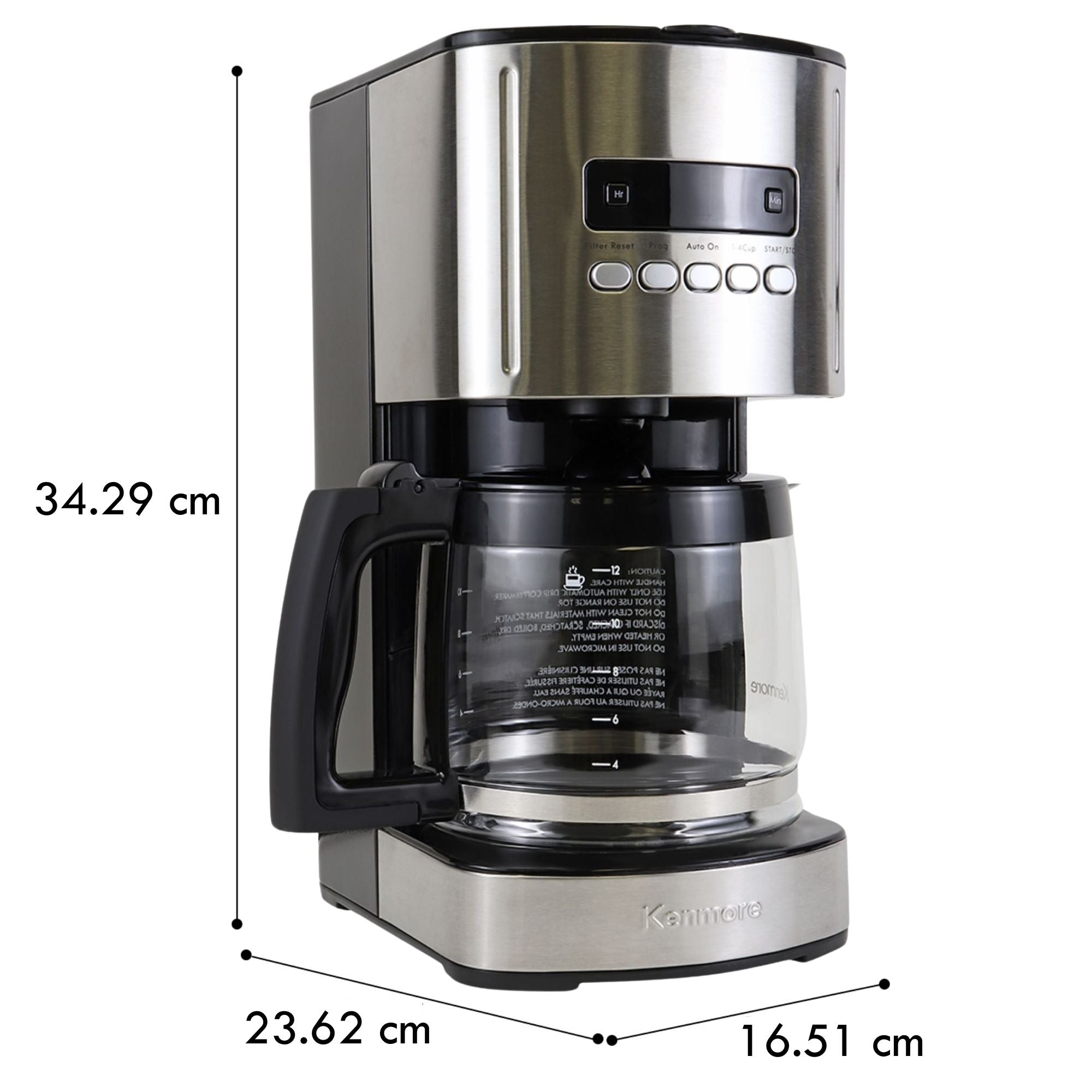 12-Cup Drip Coffee Maker Machine, 1.8L Programmable Filter Coffee Machines with Timer, Fast Brewing Technology, Reusable Filter, Glass Carafe