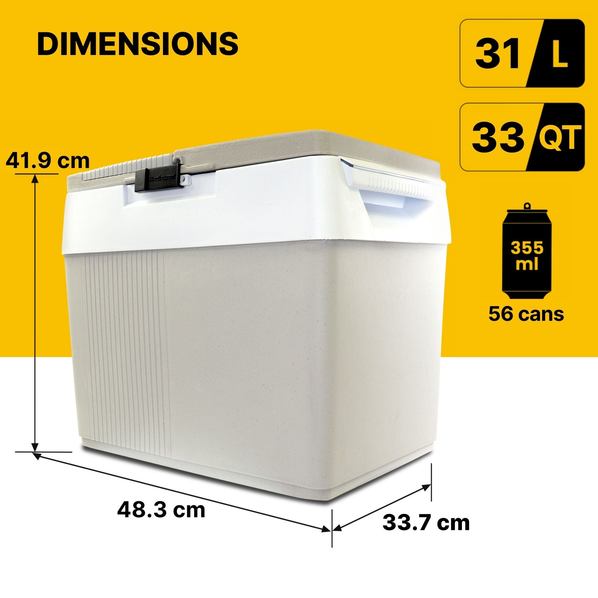 Electric Cool Box 31L Cooler Box 52 Can Portable 12v Camping Car Fridge Refrigerator For Campervan Perfect for Road Trips Picnics Travel Cooler/Warmer